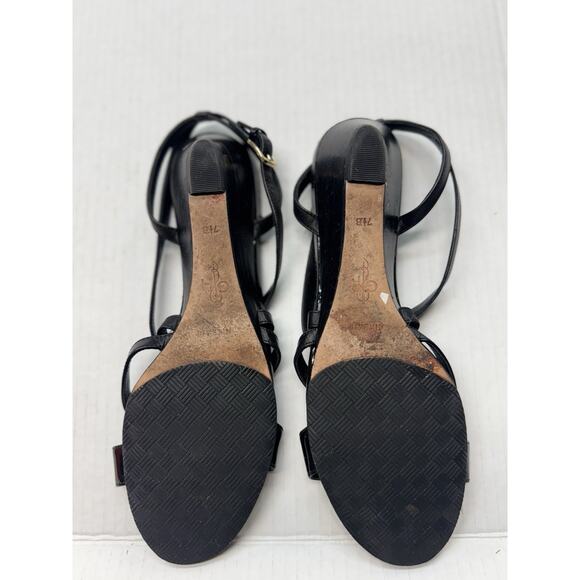 Cole Haan Sandals Black Strappy Leather Sandal Size 7 1/2 Medium - Picture 5 of 5